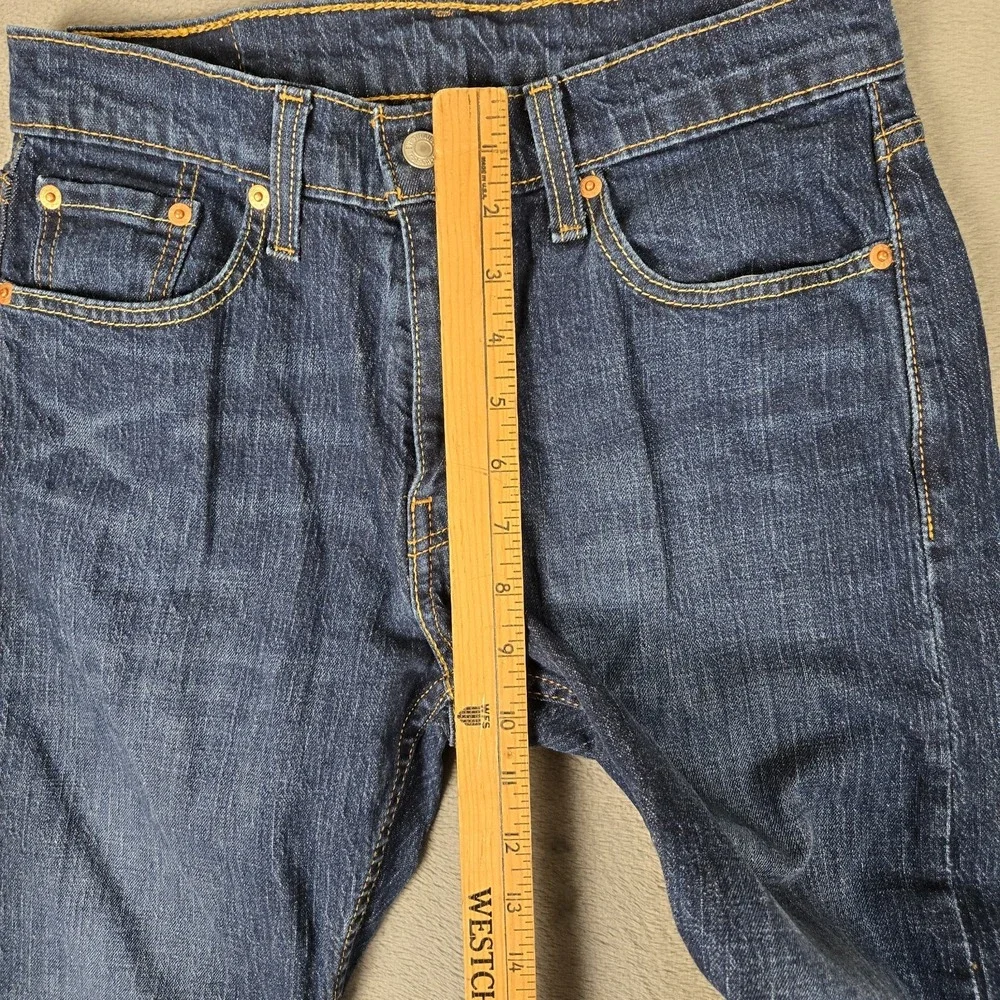 Levis 502 Jeans Mens 29x30 (Fits 29x28) Dark‎ Wash Blue Denim Taper Fit Outdoors